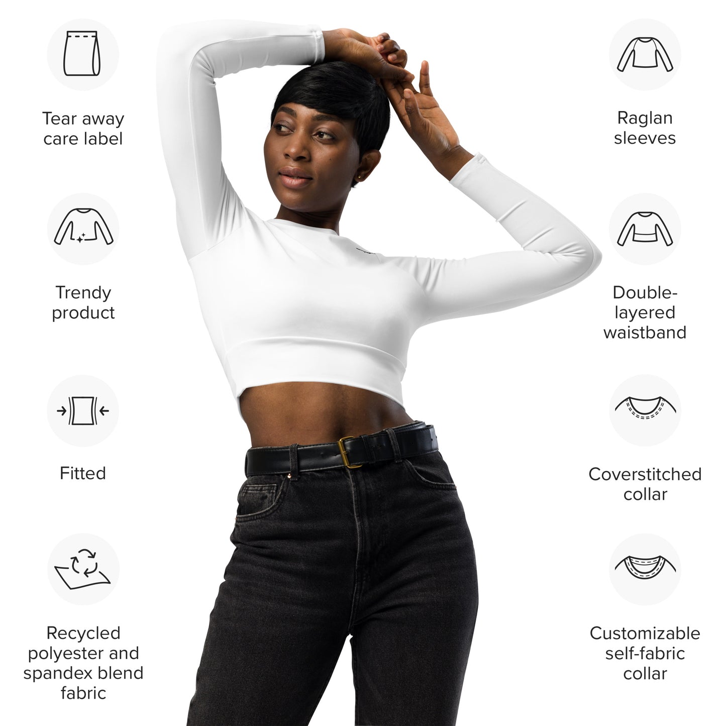 Crest Long-Sleeve Crop Top